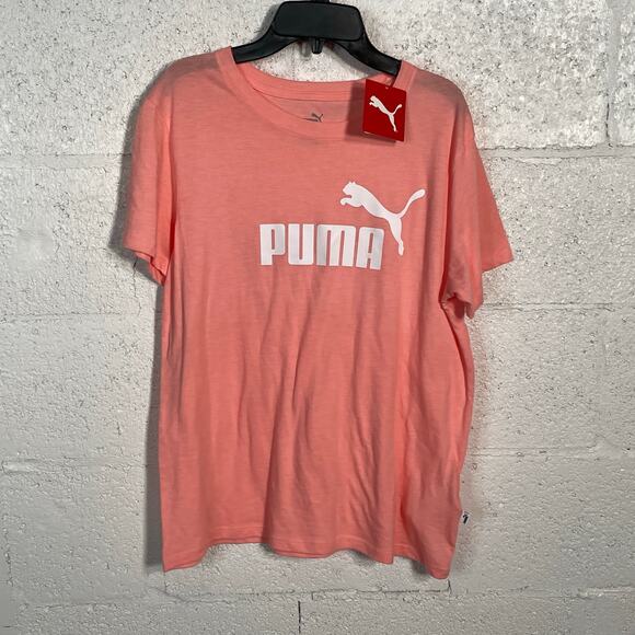 Puma Women's Graphic Short Sleeve T-Shirt - Pink Smoothie Heather Medium - Picture 1 of 6